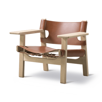 Der Spanische Stuhl Sessel - Leder cognac-hell geölte Eiche - Fredericia Furniture