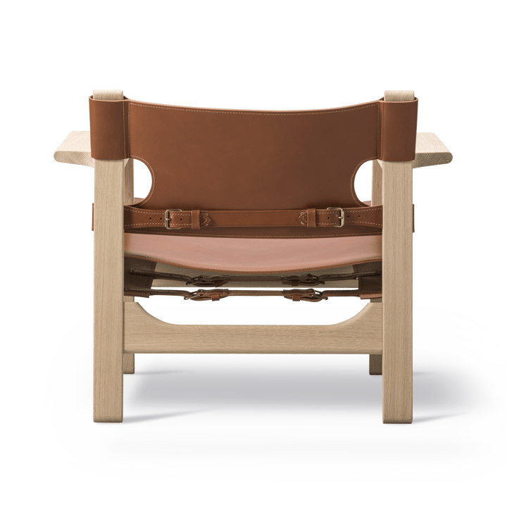 Der Spanische Stuhl Sessel, Leder cognac-hell geölte Eiche Fredericia Furniture