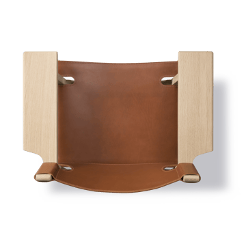 Der Spanische Stuhl Sessel - Leder cognac-hell geölte Eiche - Fredericia Furniture