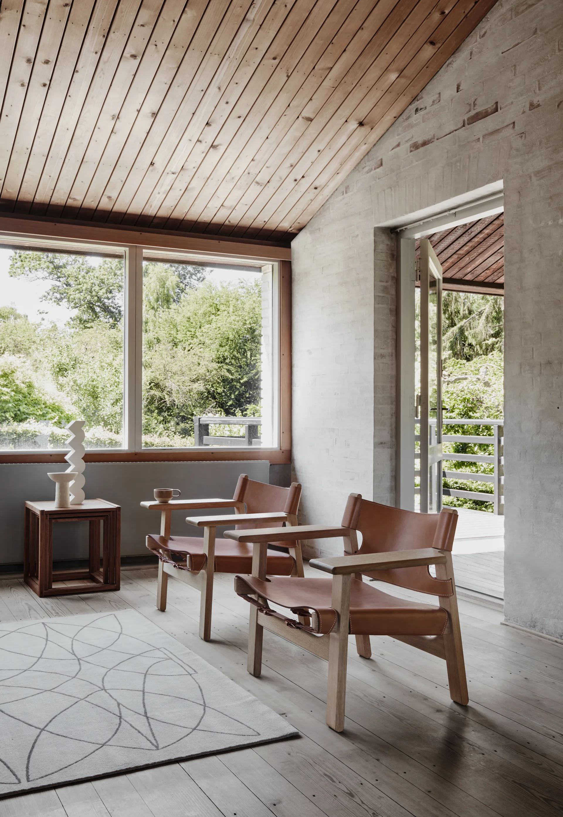 Der Spanische Stuhl Sessel, Leder cognac-hell geölte Eiche Fredericia Furniture