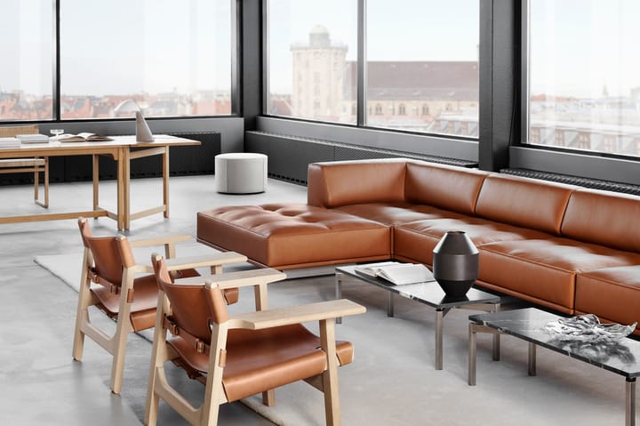 Der Spanische Stuhl Sessel, Leder cognac-såpad Eichenholz Fredericia Furniture