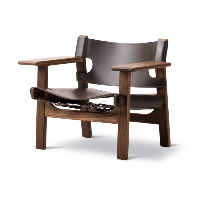 Der Spanische Stuhl Sessel - Leder dunkelbraun-geölt Nussbaum - Fredericia Furniture