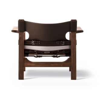 Der Spanische Stuhl Sessel - Leder dunkelbraun-geölt Nussbaum - Fredericia Furniture