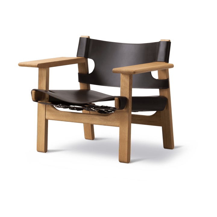 Der Spanische Stuhl Sessel - Leder dunkelbraun-geölte Eiche - Fredericia Furniture