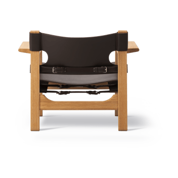 Der Spanische Stuhl Sessel - Leder dunkelbraun-geölte Eiche - Fredericia Furniture