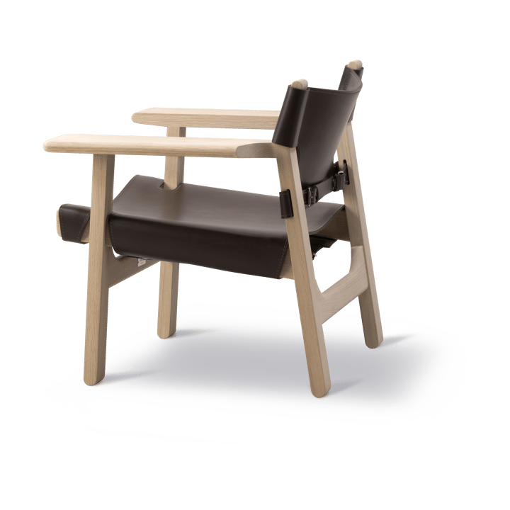 Der Spanische Stuhl Sessel, Leder dunkelbraun-geölte Eiche Fredericia Furniture