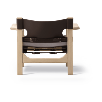 Der Spanische Stuhl Sessel - Leder dunkelbraun-geölte Eiche - Fredericia Furniture