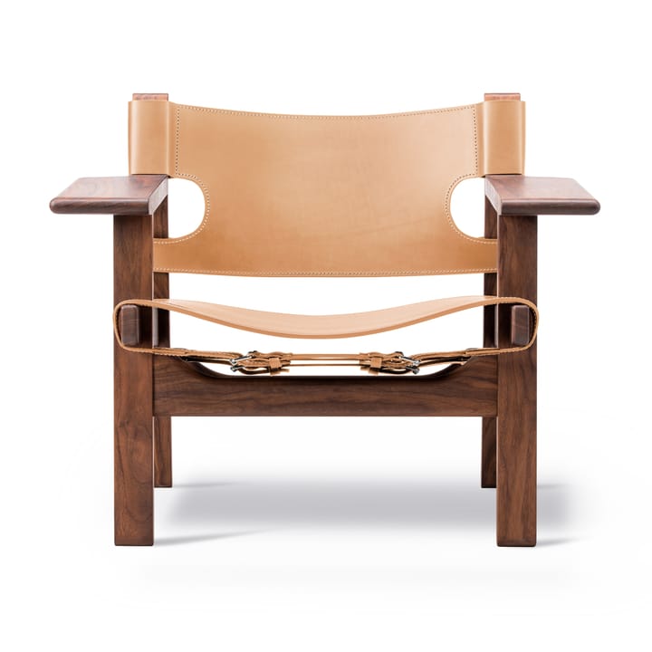 Der Spanische Stuhl Sessel - Leder natur-geölt Walnuss - Fredericia Furniture