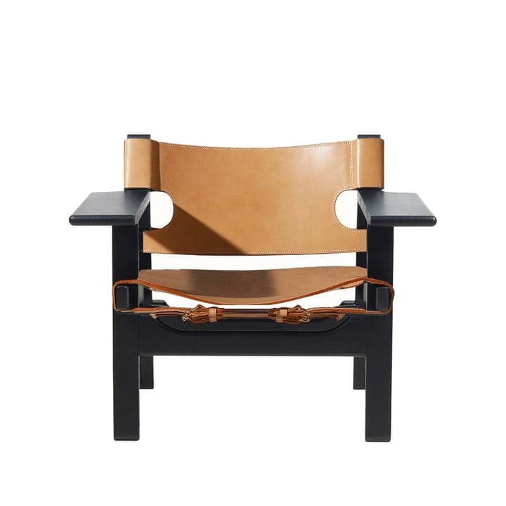 Der Spanische Stuhl Sessel - Leder natur-schwarz lackierte Eiche - Fredericia Furniture