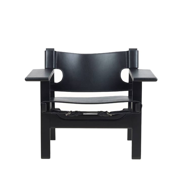 Der Spanische Stuhl Sessel - Leder schwarz‑schwarzlackierte Eiche - Fredericia Furniture