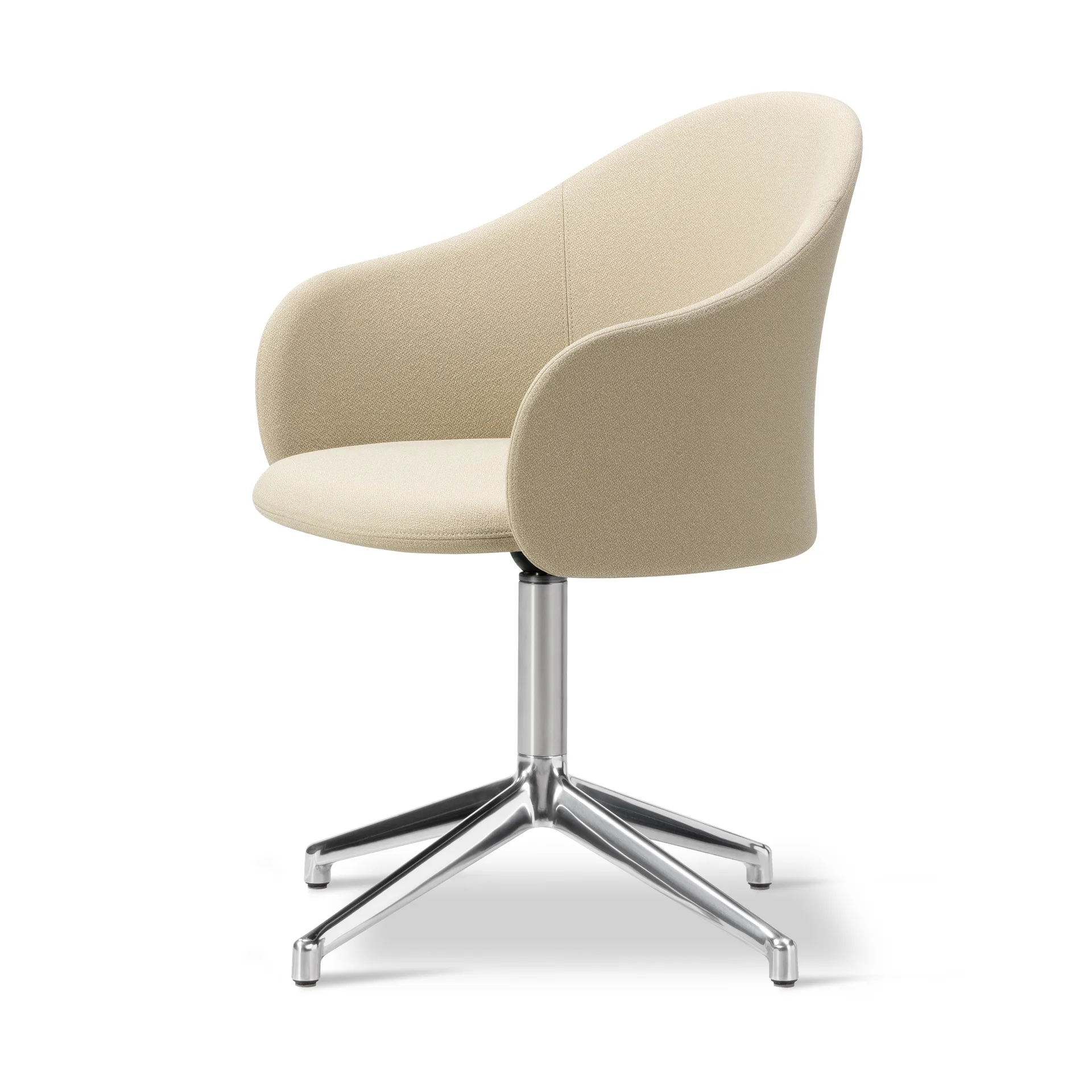 Gomo Armchair Sessel Swivel Base 4-Stern, Mylla 811-polierter Aluminium Fredericia Furniture