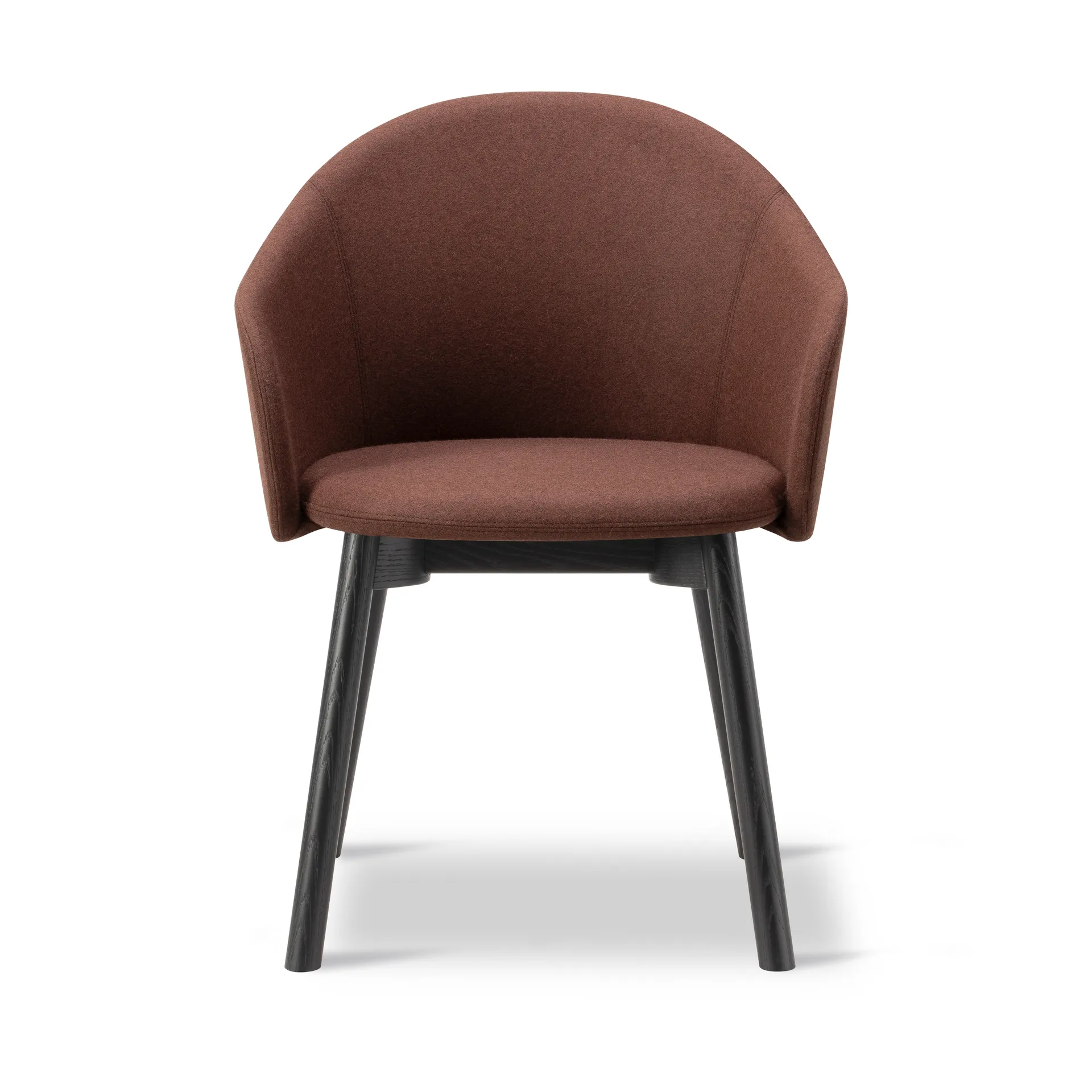 Gomo Armchair Sessel Wood Base, Blazer CUZ4D Dunalk-schwarz lackiertes Eichenholz Fredericia Furniture