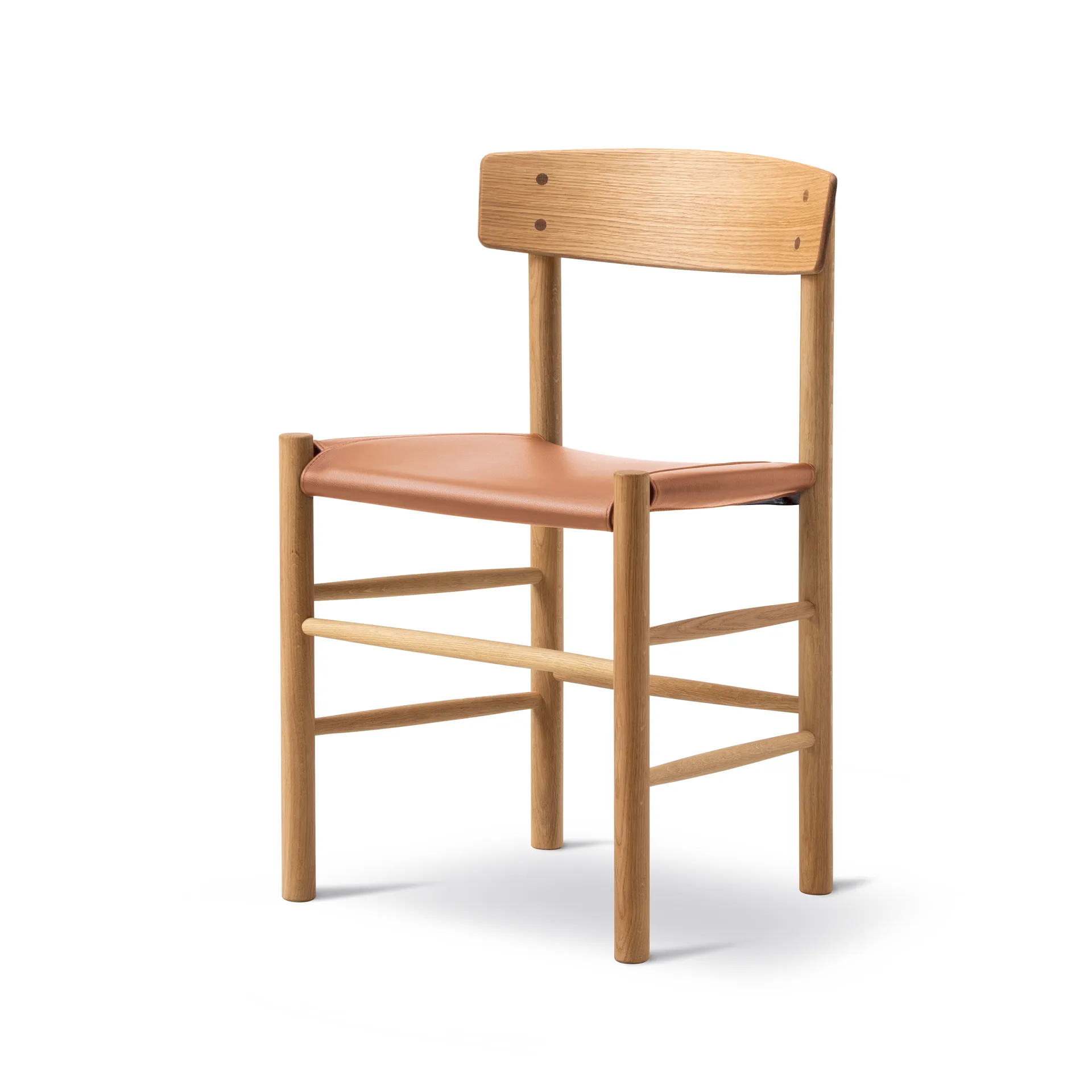 J39 Stuhl, Geölte Eiche-Leder Omni 307 cognac Fredericia Furniture