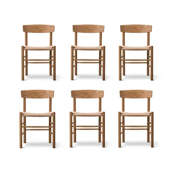 J39 Stuhl, Geölte Eiche–geflochten natur, 6er Pack - Fredericia Furniture