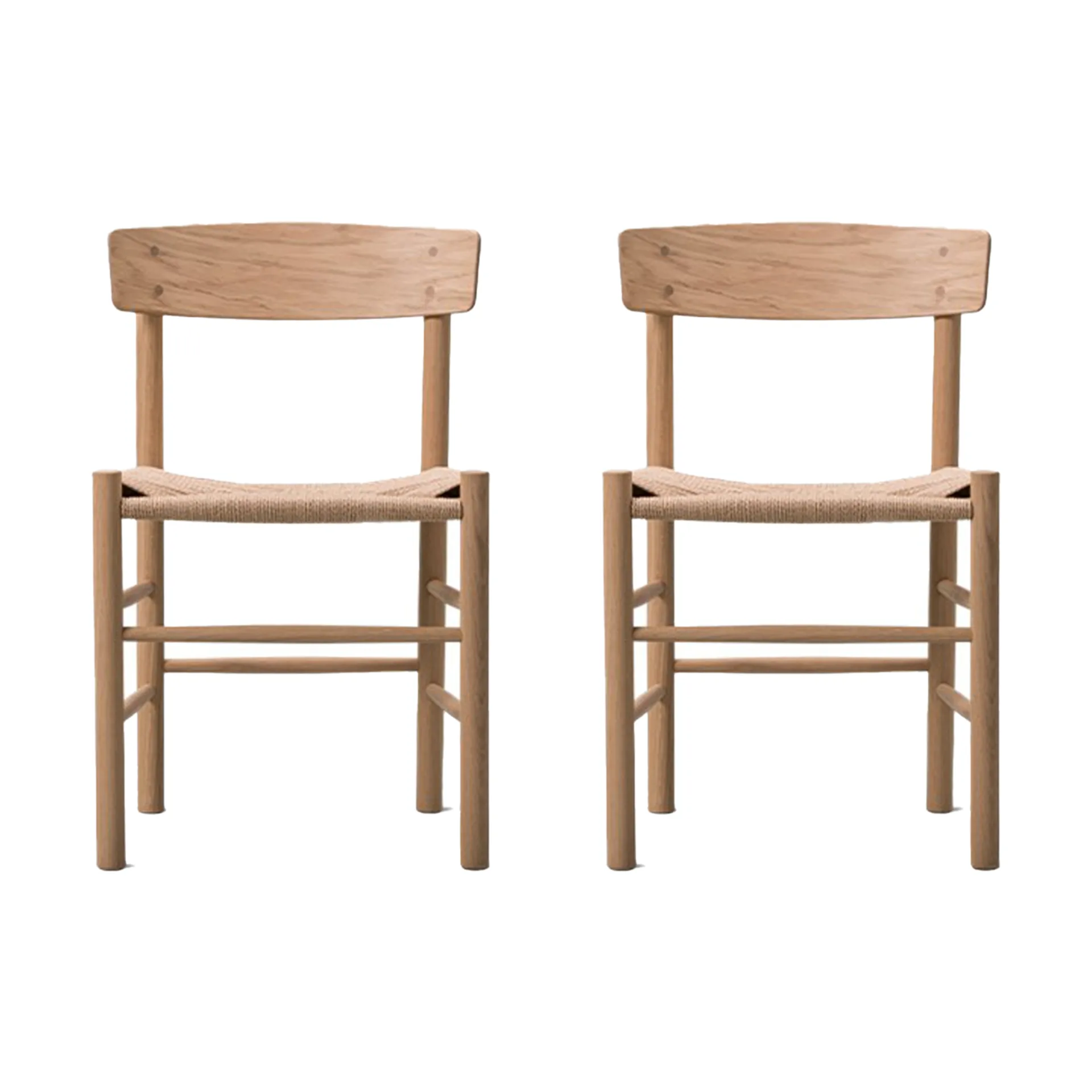 J39 Stuhl, Hell geölte Eiche-geflochten natur, 2er Pack,  Fredericia Furniture