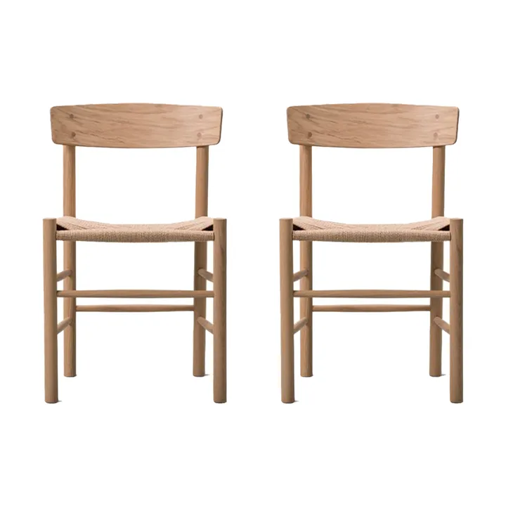J39 Stuhl, Hell geölte Eiche-geflochten natur, 2er Pack - Fredericia Furniture