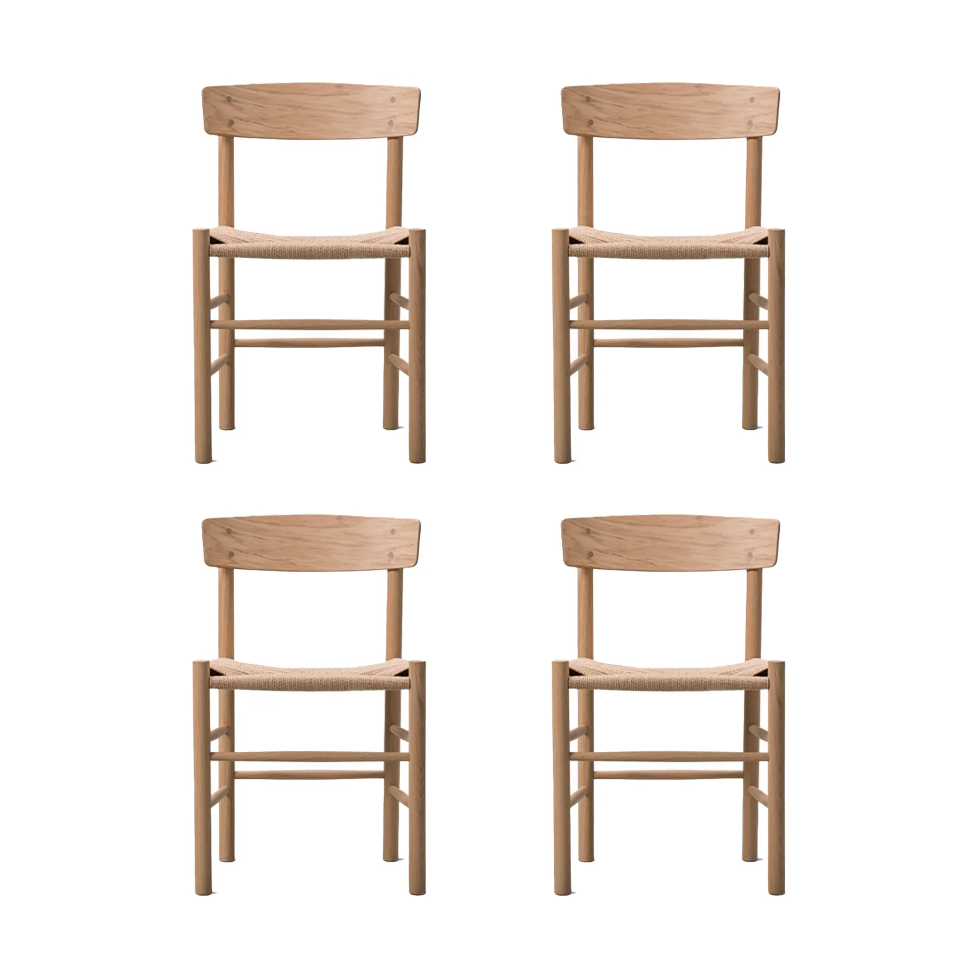 J39 Stuhl, Hell geölte Eiche-geflochten natur, 4er Pack,  Fredericia Furniture