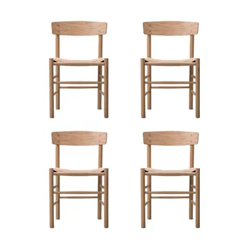 J39 Stuhl, Hell geölte Eiche-geflochten natur, 4er Pack - Fredericia Furniture