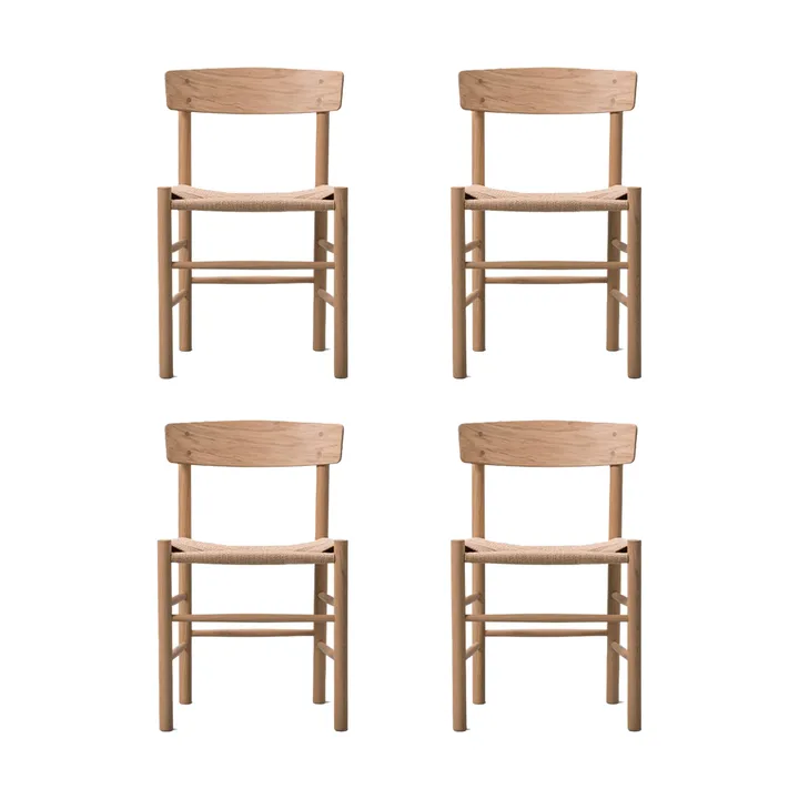J39 Stuhl, Hell geölte Eiche-geflochten natur, 4er Pack - Fredericia Furniture
