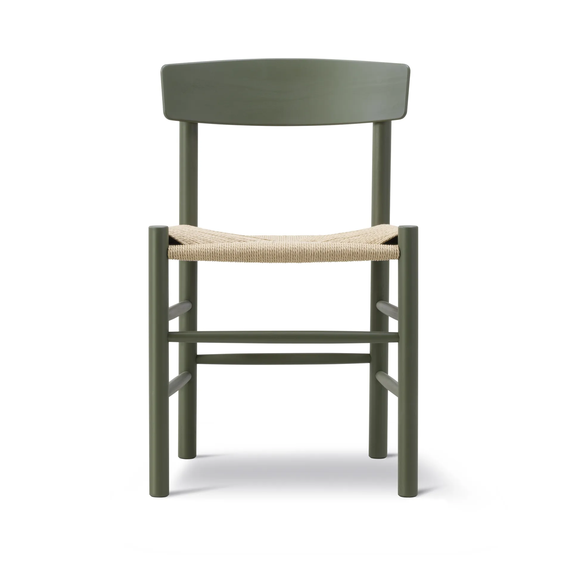 J39 Stuhl, Khaki green-geflecht natur Fredericia Furniture
