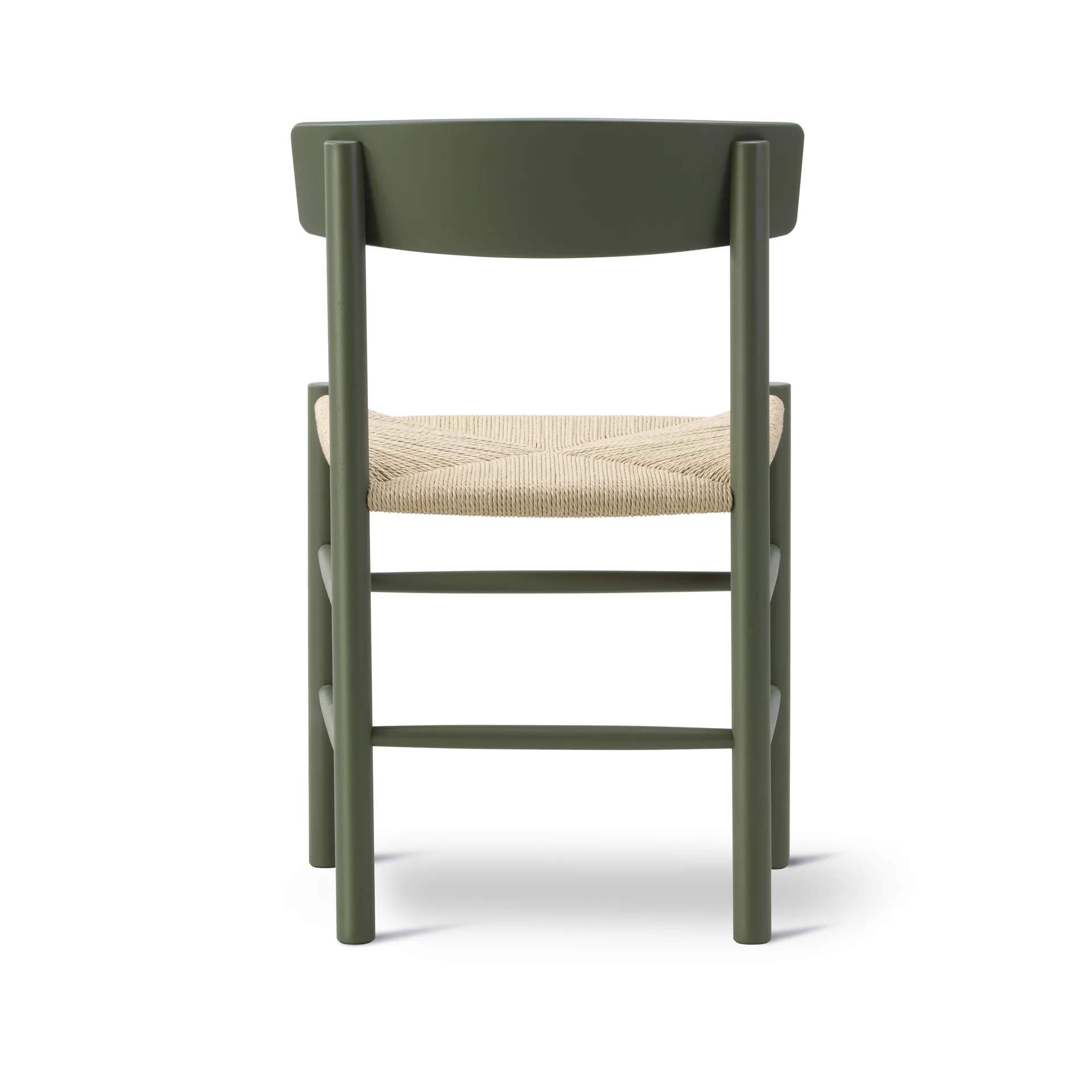 J39 Stuhl, Khaki green-geflecht natur Fredericia Furniture