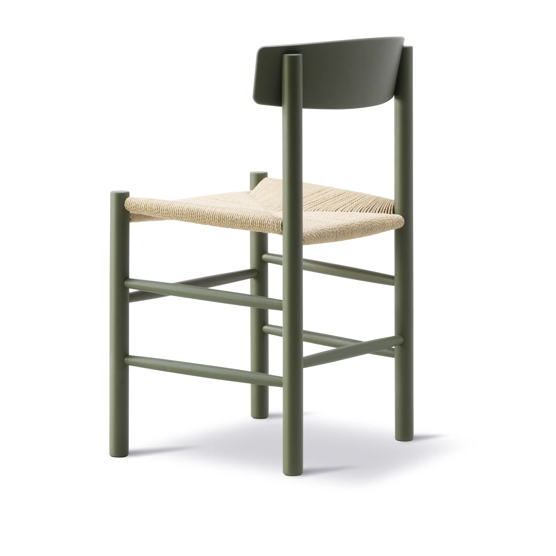 J39 Stuhl, Khaki green-geflecht natur Fredericia Furniture