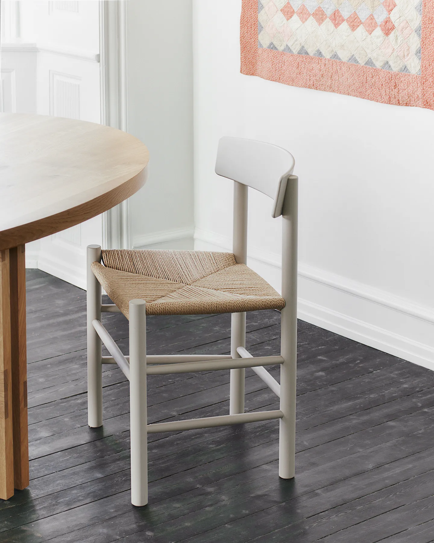 J39 Stuhl, Pebble grey-geflecht natur Fredericia Furniture
