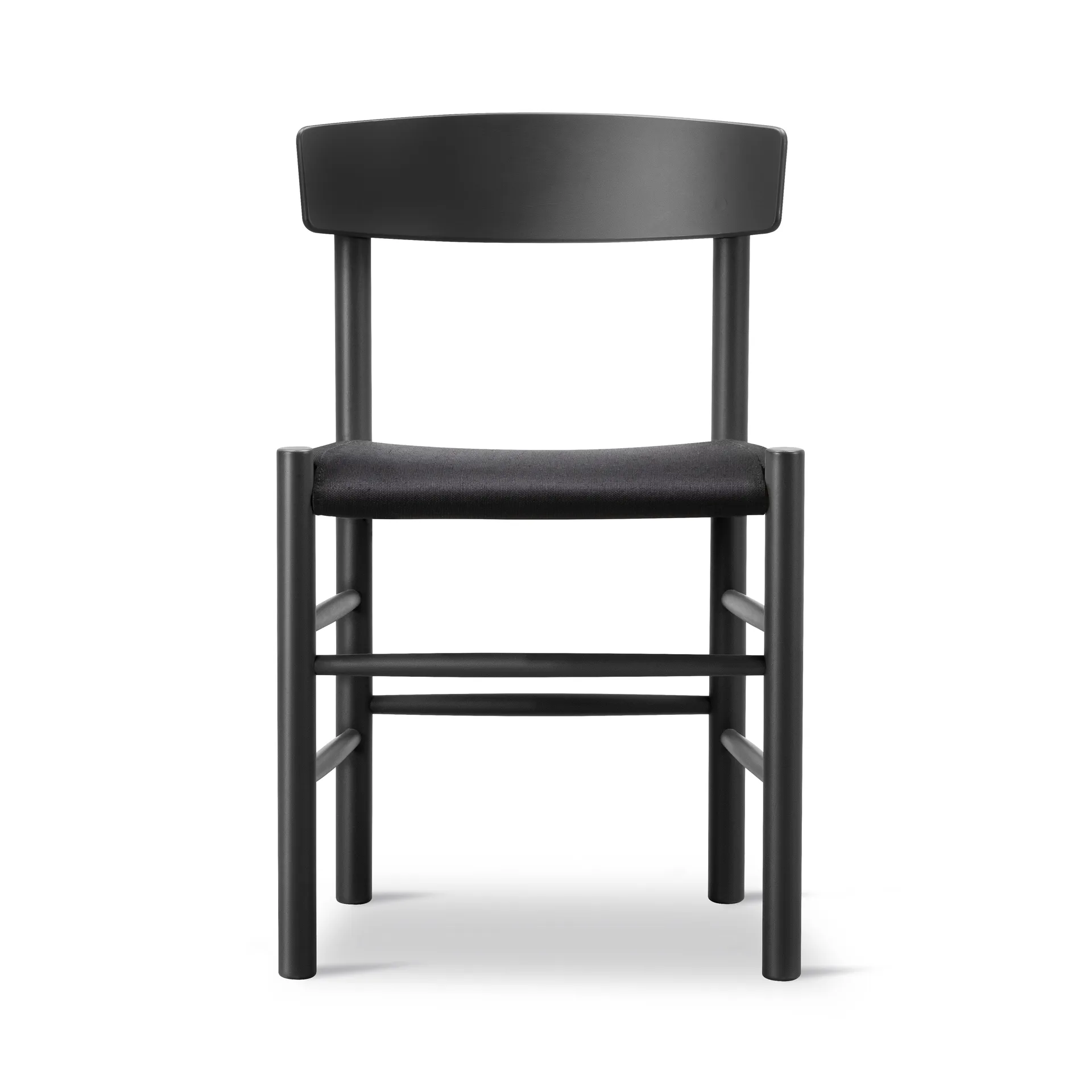 J39 Stuhl, Schwarz lackierte Buche-Schwarz Canvas Fredericia Furniture