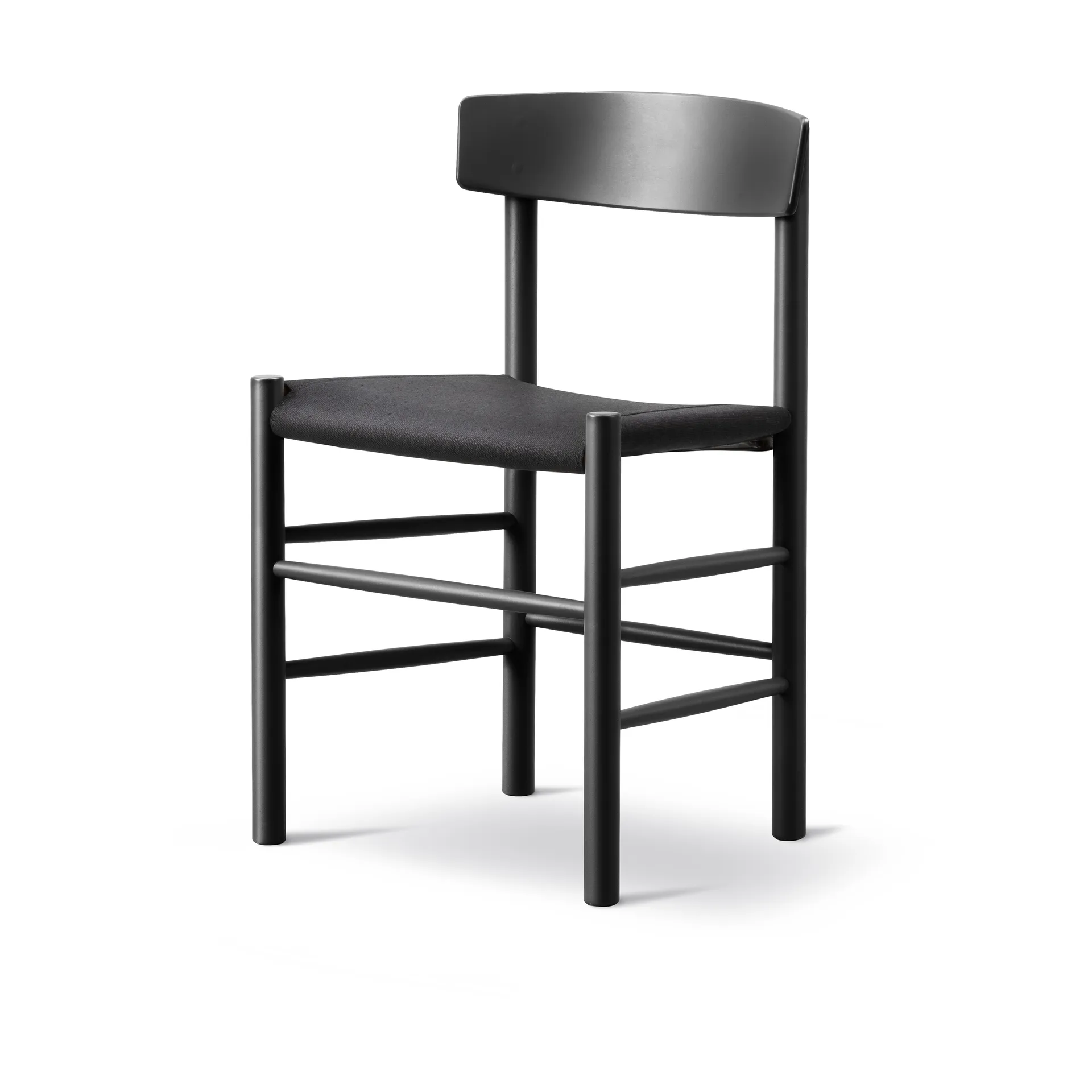 J39 Stuhl, Schwarz lackierte Eiche-schwarz canvas Fredericia Furniture