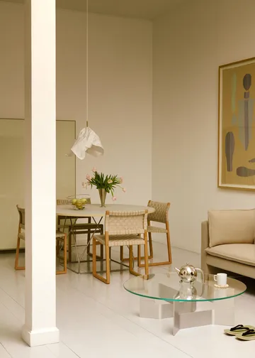 JG Couchtisch Ø98 cm - Glas-gebürstetes Aluminium - Fredericia Furniture