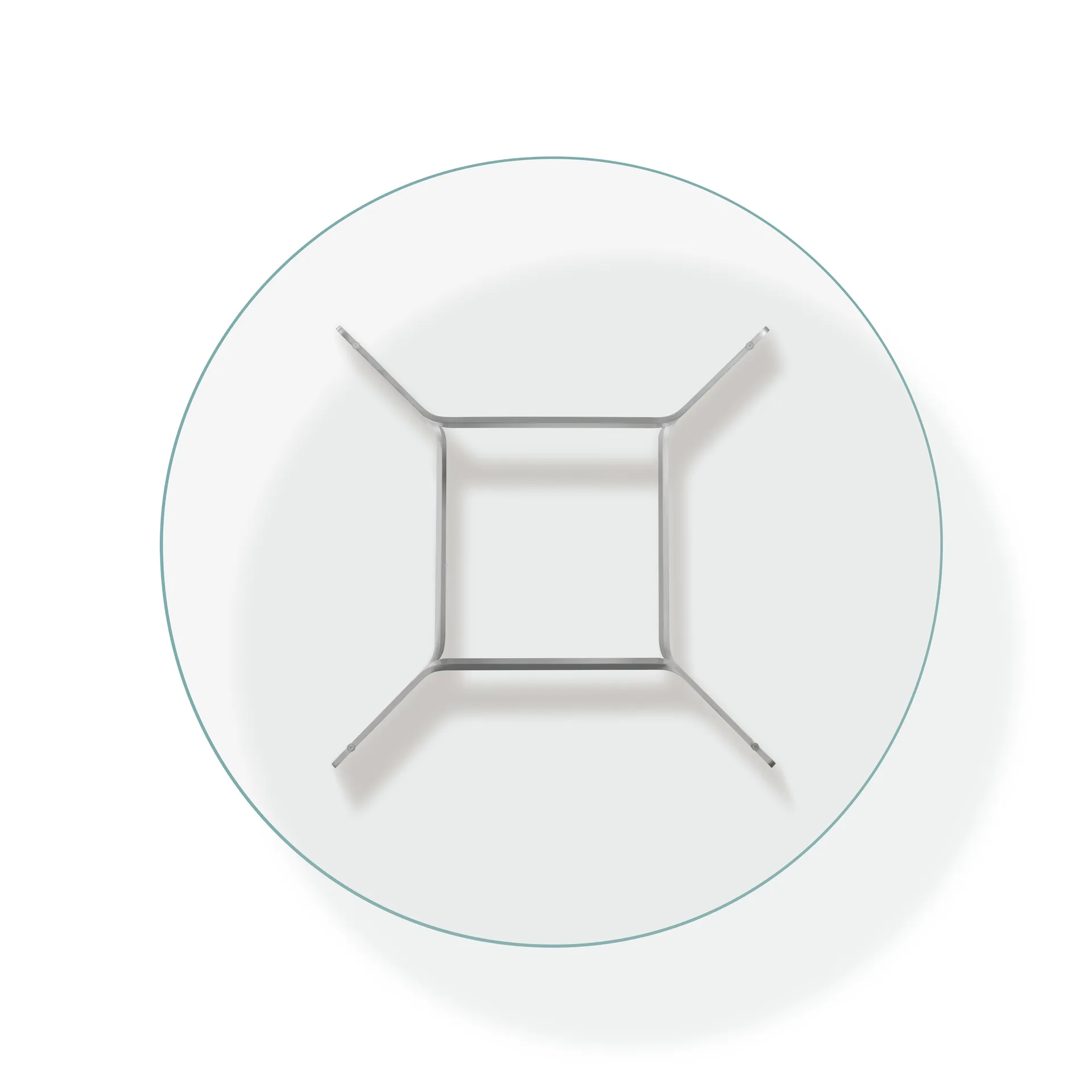 JG Couchtisch Ø98 cm, Glas-gebürstetes Aluminium Fredericia Furniture