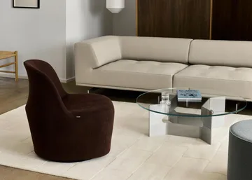 JG Couchtisch Ø98 cm - Glas-gebürstetes Aluminium - Fredericia Furniture