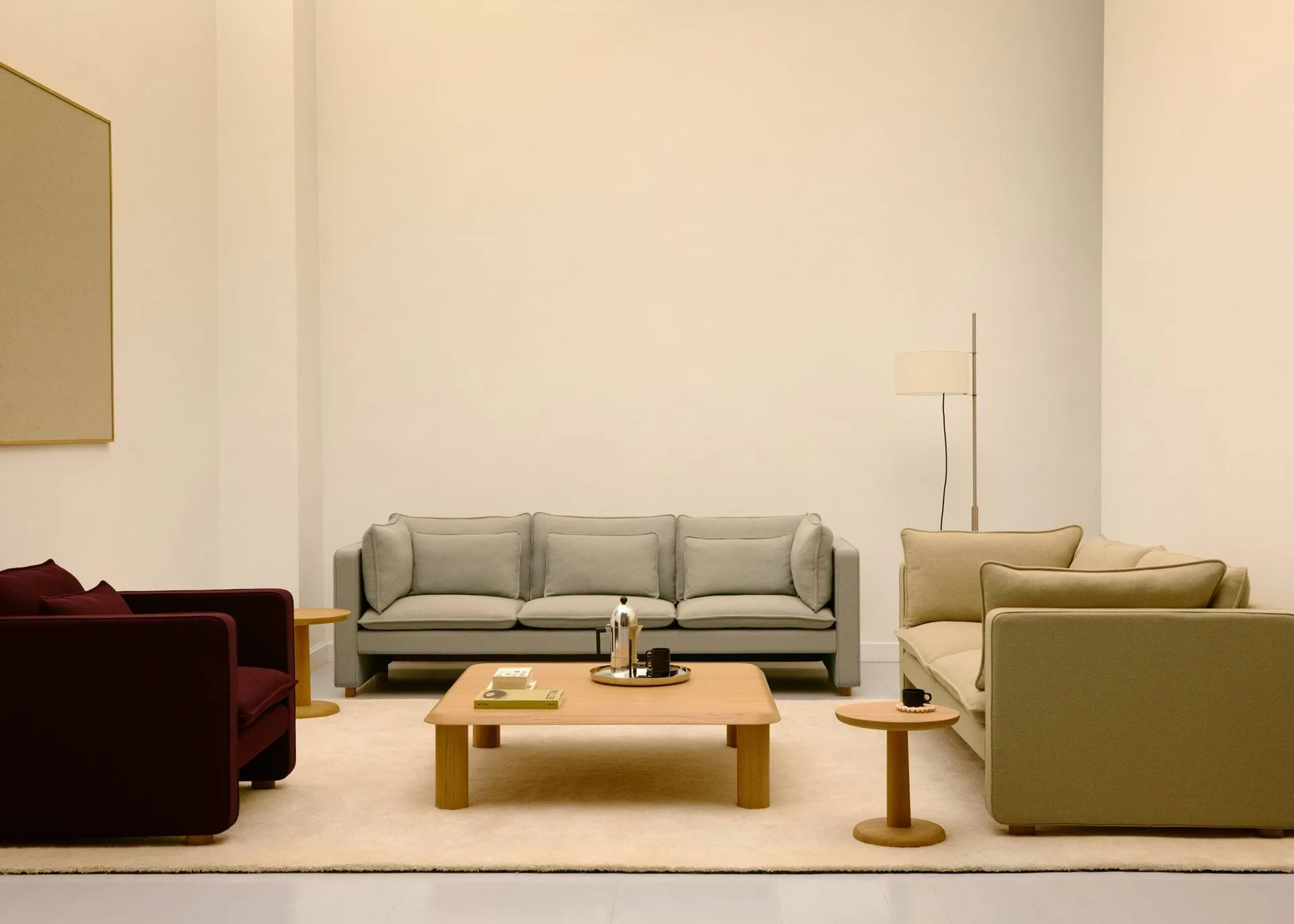 Jota Sofa, Vidar 146-hellgeölte Eiche, 231 cm, 3-Sitzer Fredericia Furniture
