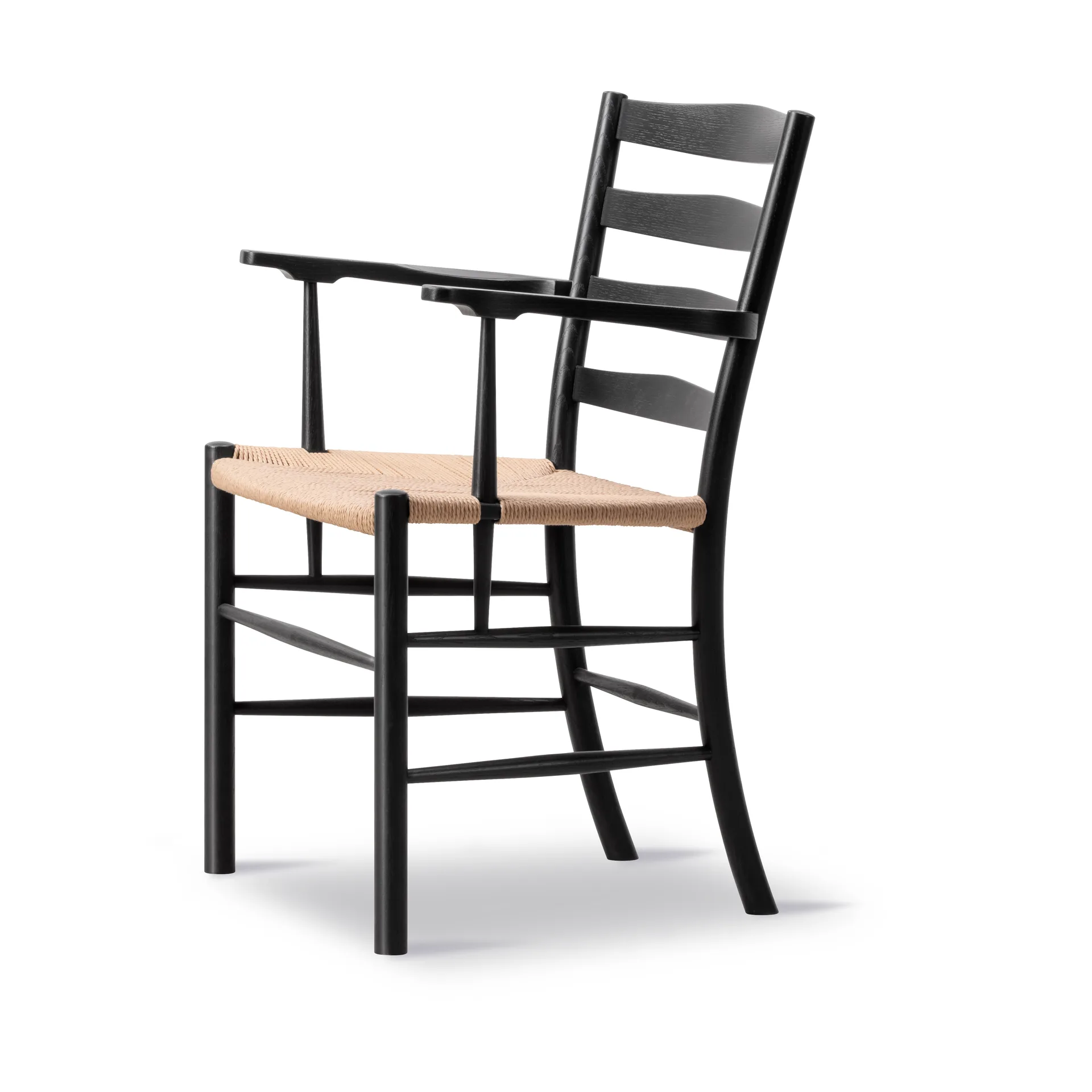 Klint Armlehnstuhl, Naturgeflochten-schwarz lackierte Eiche Fredericia Furniture