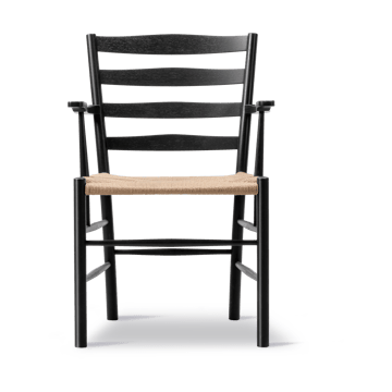 Klint Armlehnstuhl - Naturgeflochten-schwarz lackierte Eiche - Fredericia Furniture