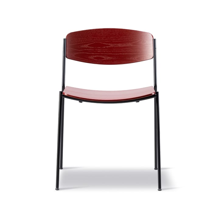Lynderup 3080 Stuhl - Rote schwarzes Stahlgestell - Fredericia Furniture