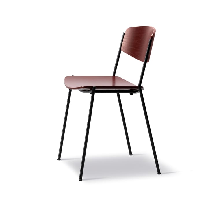 Lynderup 3080 Stuhl, Rote schwarzes Stahlgestell Fredericia Furniture