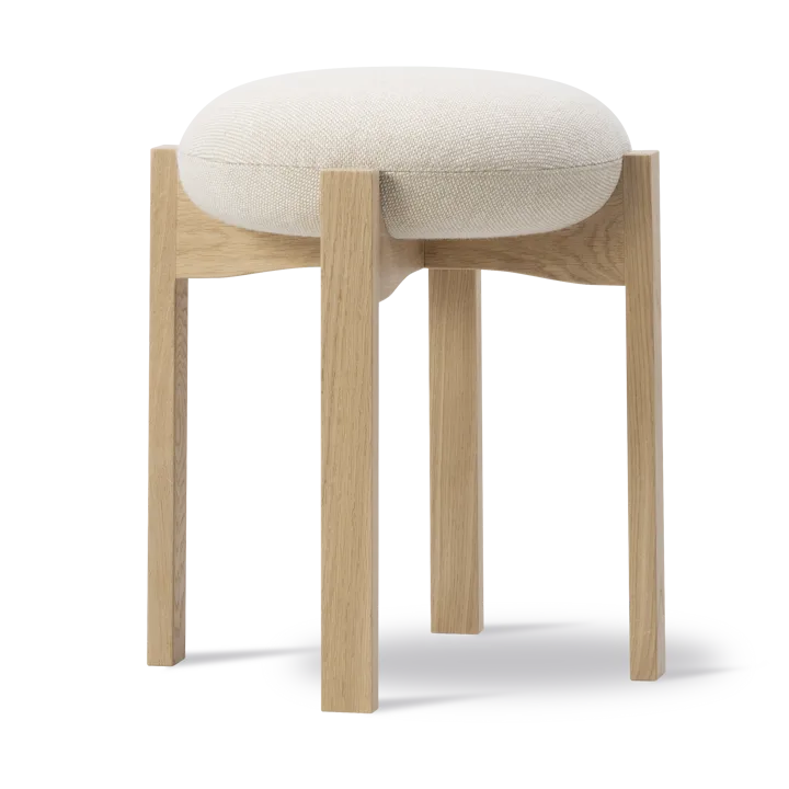 Pioneer runder Hocker niedrig - Hallingdal 200-lackierte Eiche - Fredericia Furniture