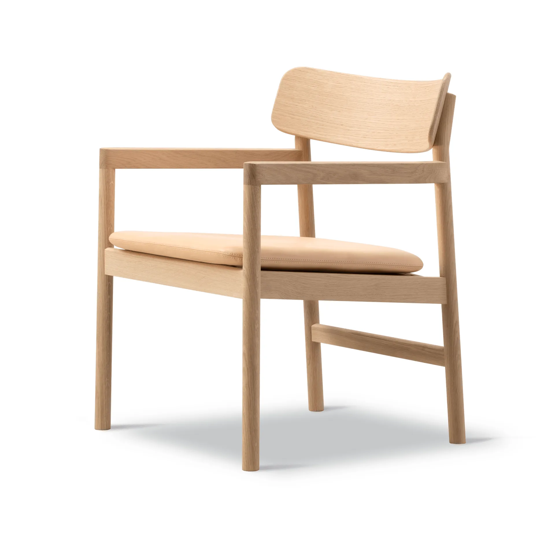 Post Loungesessel, Vegeta Leder-hellgeölte Eiche Fredericia Furniture