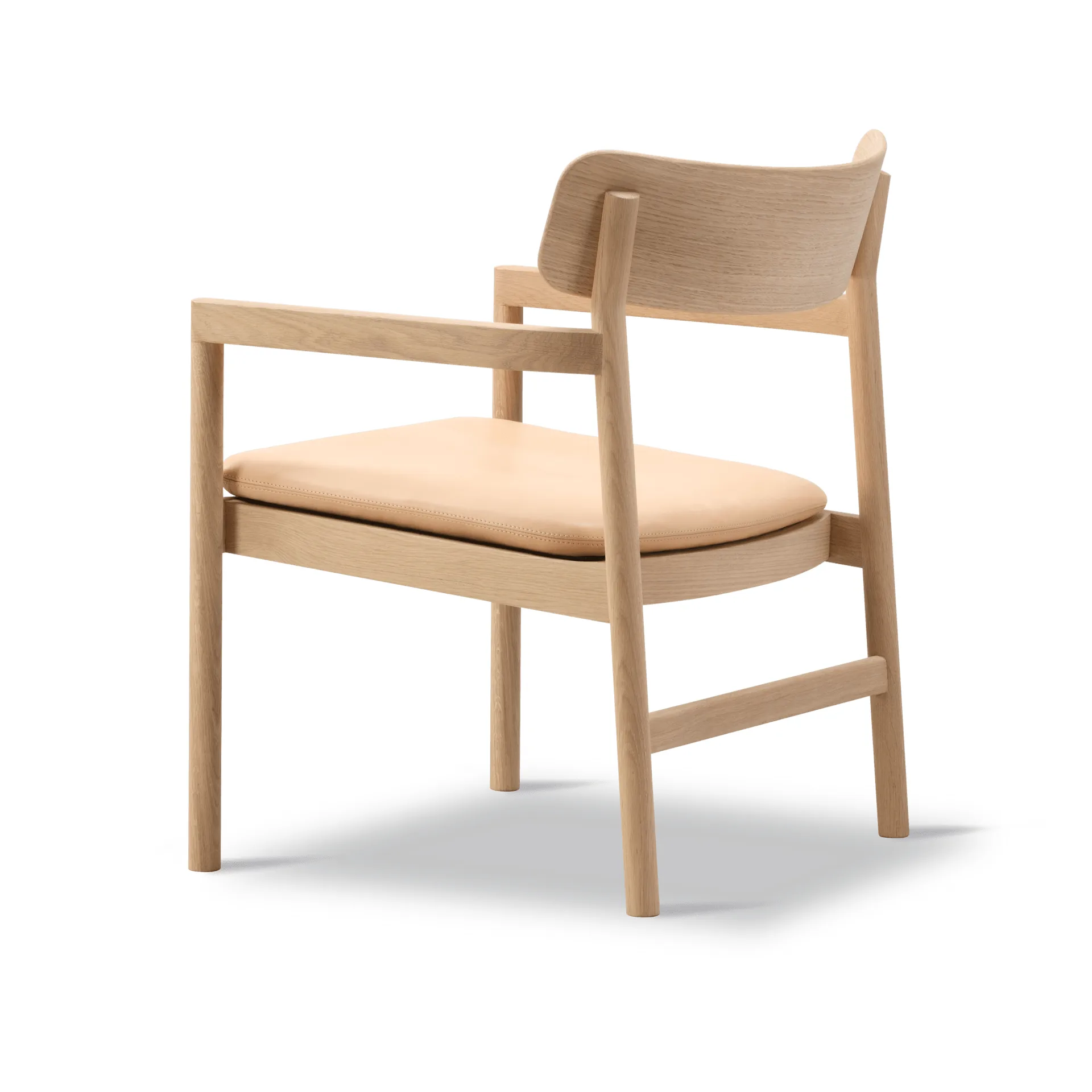 Post Loungesessel, Vegeta Leder-hellgeölte Eiche Fredericia Furniture