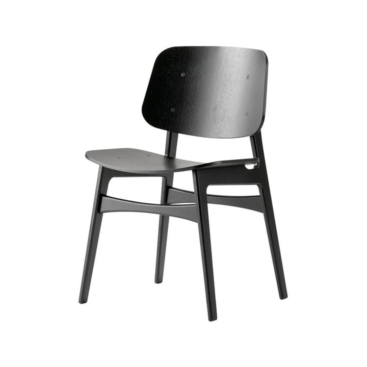 Søborg Wood Stuhl - Schwarzlackierte Eiche-Schwarzlackiertes Eichenstativ - Fredericia Furniture
