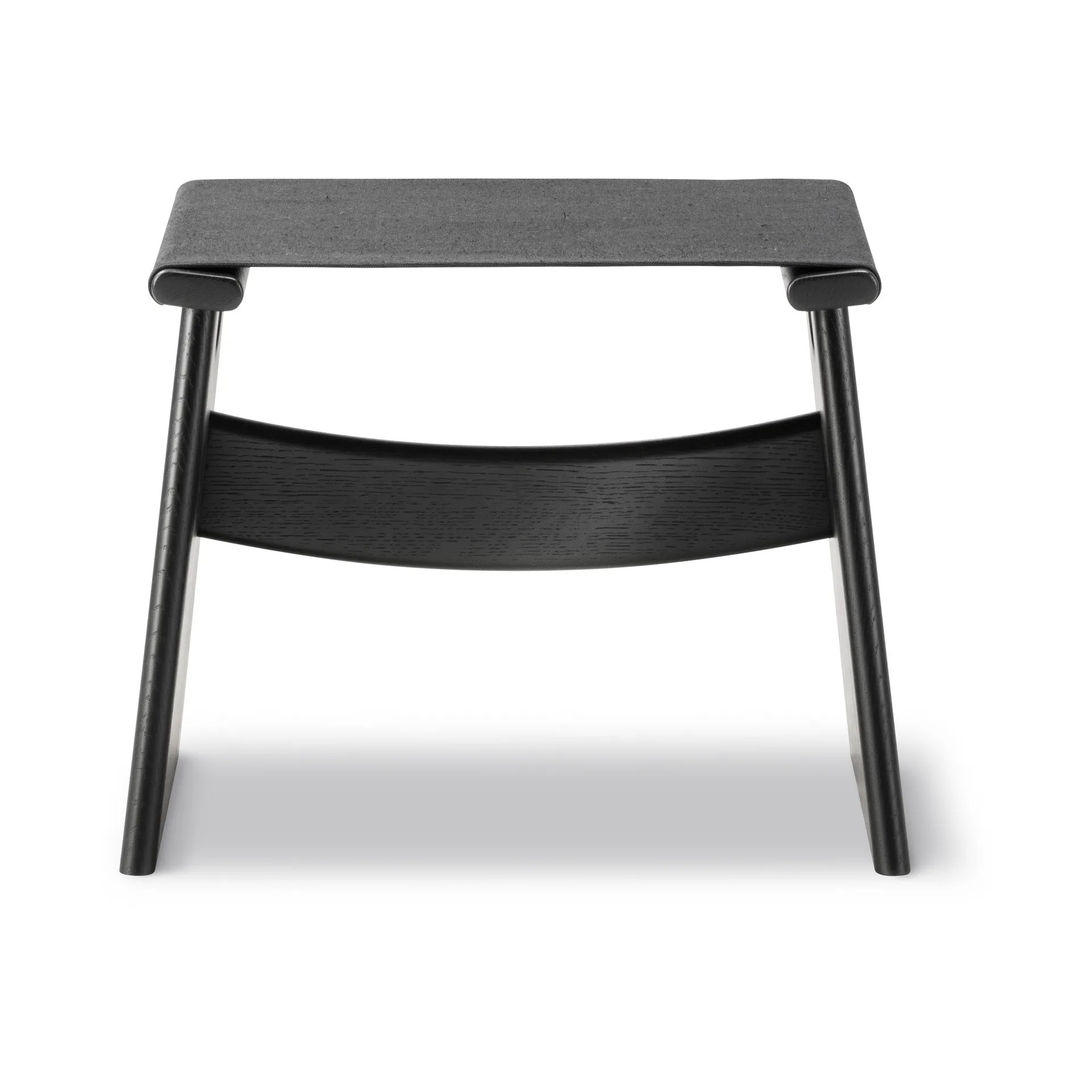 Seto Hocker, Schwarze Canvas-schwarzlackerte Eiche Fredericia Furniture