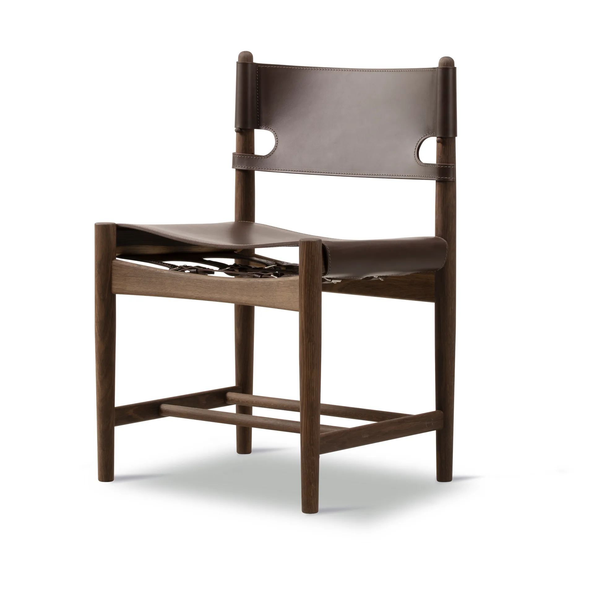 The Spanish Dining Chair, Leder dunkelbraun-geräucherte Eiche Fredericia Furniture
