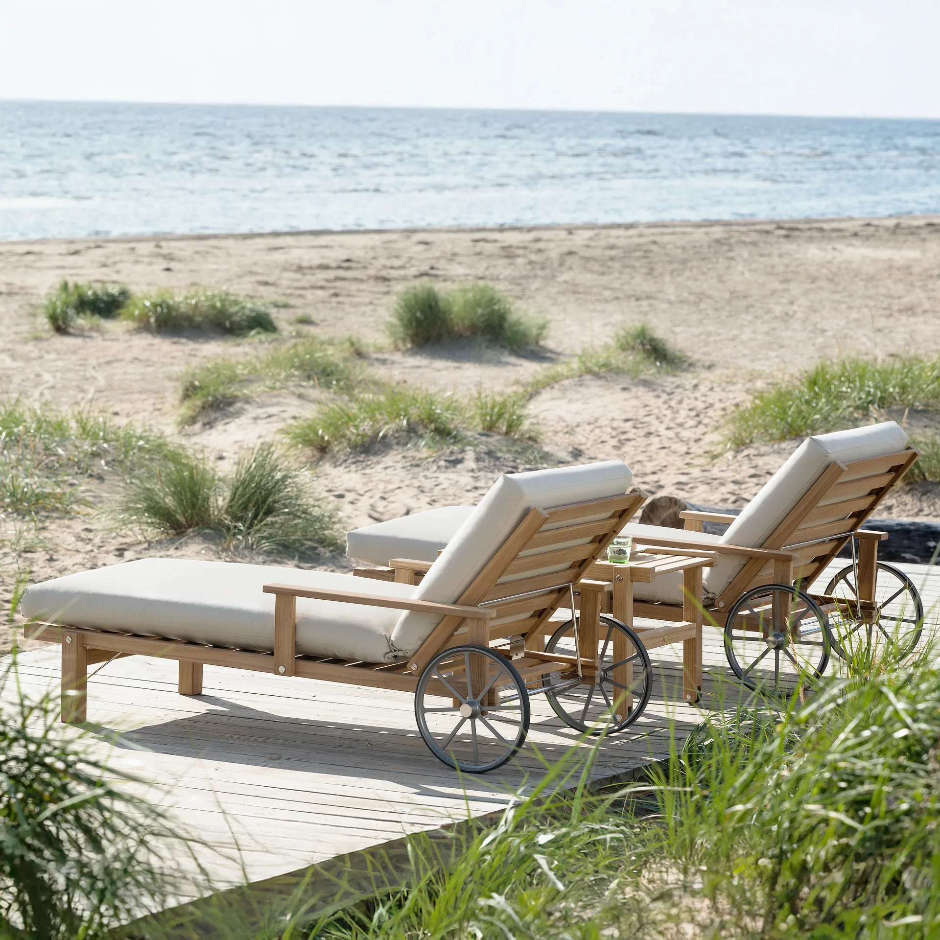 31 Liegewagen, Teak, 78x171 cm Fri Form