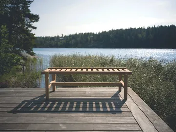 45 Bank - Teak, 135 cm - Fri Form