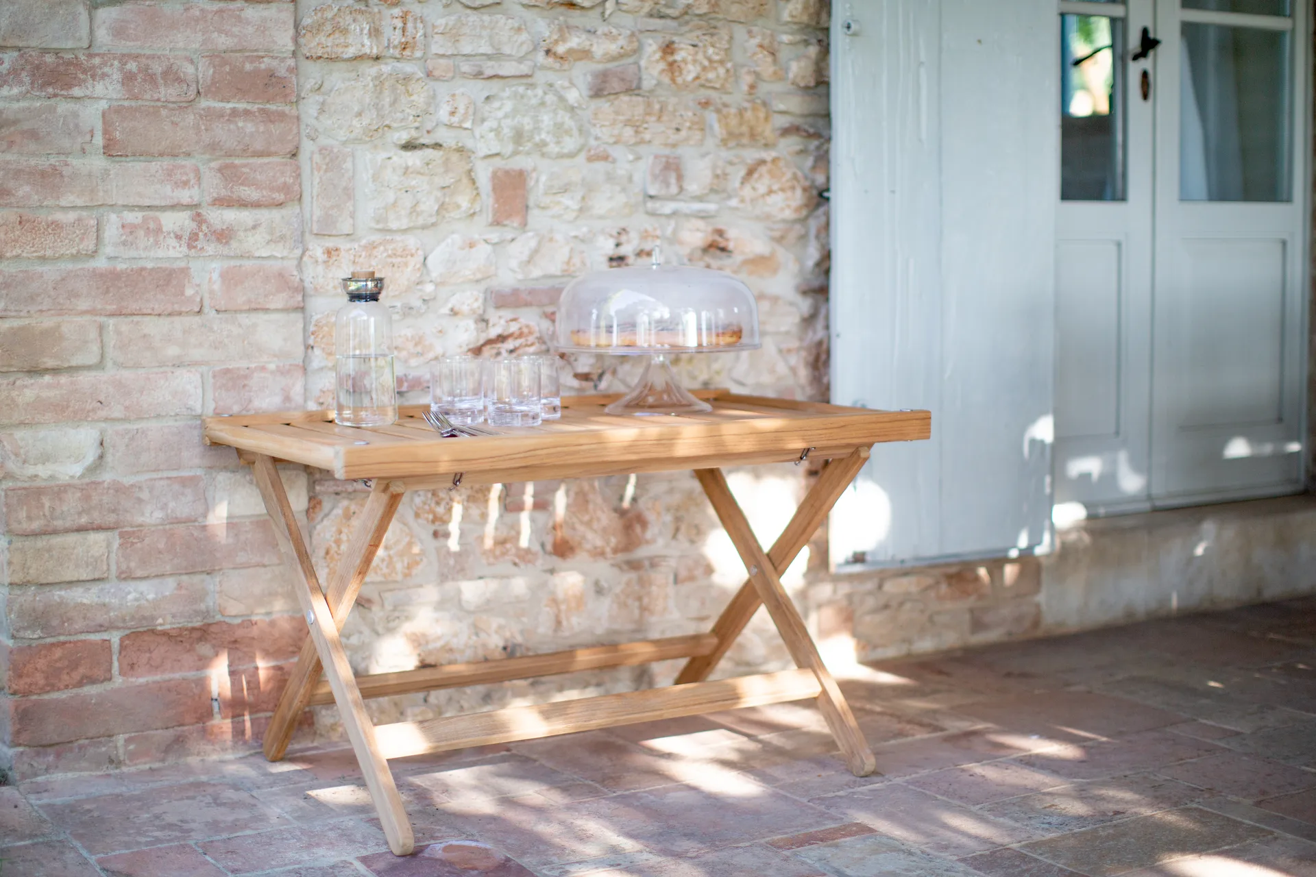 60 Tabett-Tisch, Teak, 59x94 cm Fri Form