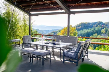 65 Tisch - Grey, 124x122x72 cm - Fri Form