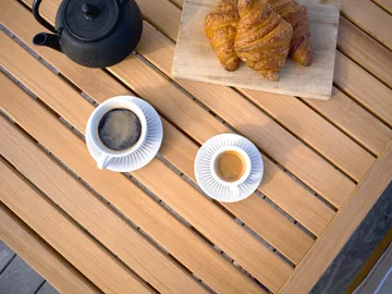 65 Tisch - Teak, 128x120x68 cm - Fri Form