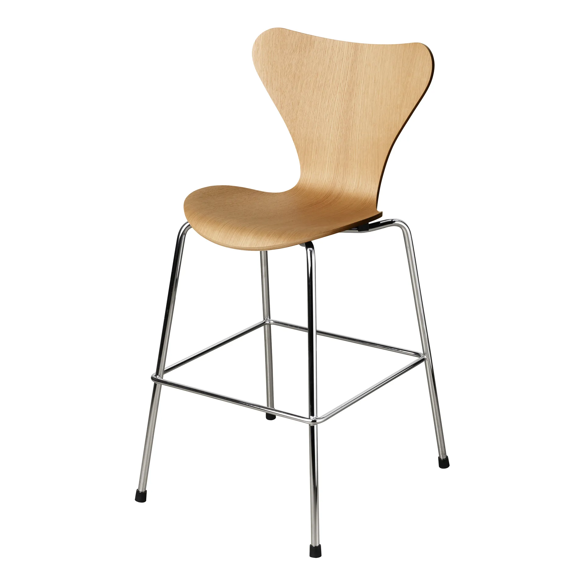 3177 Series 7 Junior Stuhl Chrom, Lacquered oak veneer Fritz Hansen