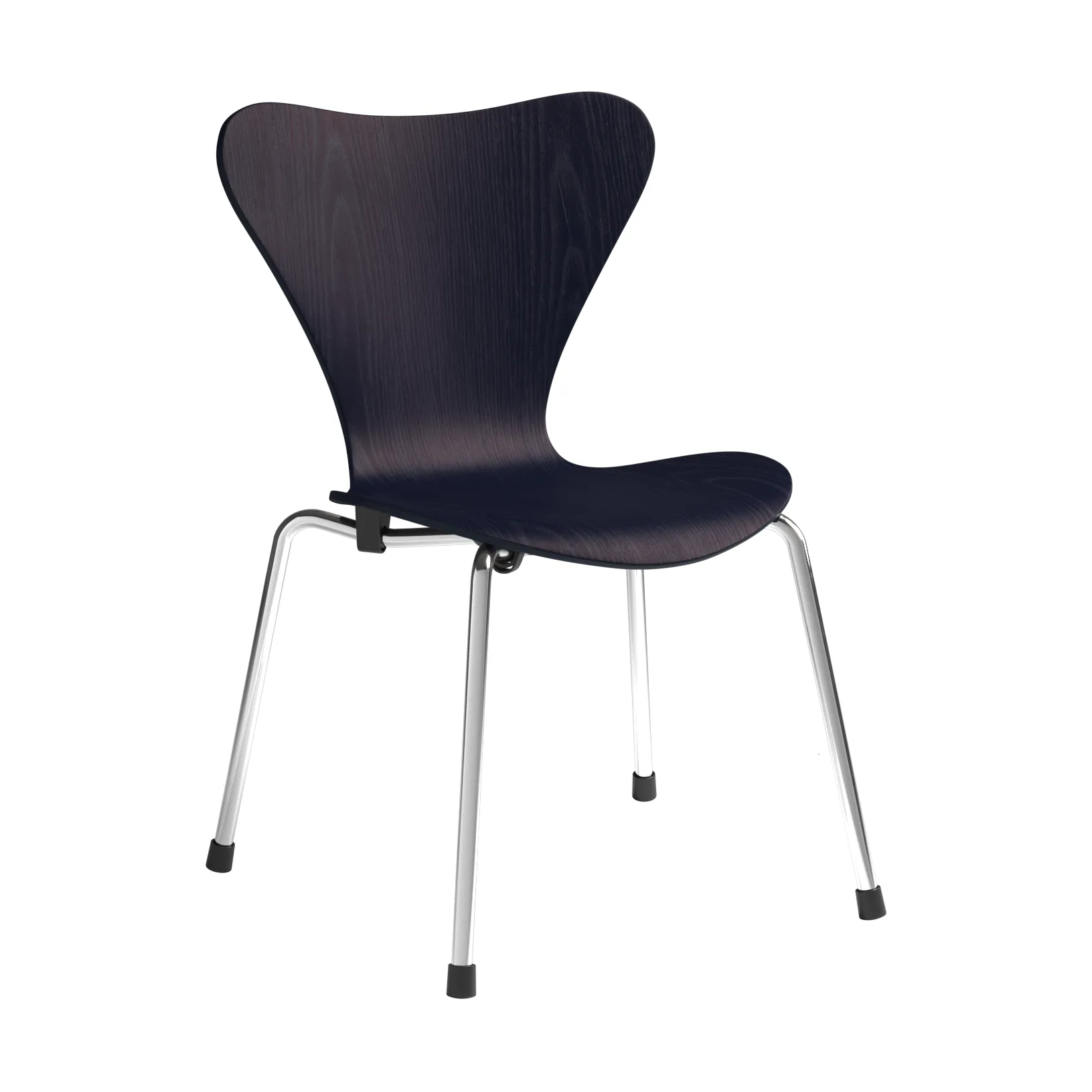 3177 Series 7 Kinderstuhl, Midnight blue Esche lackiert-Chrom Fritz Hansen